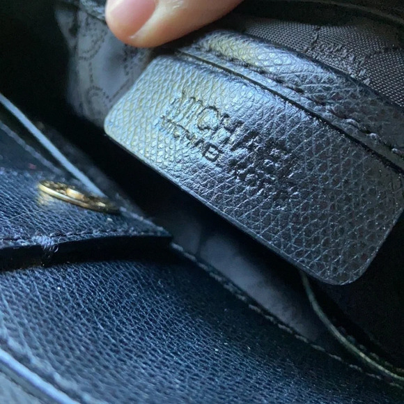 MICHAEL KORS Reese Saffiano Leather Designer Satchel With Metal Logo Charm - Picture 6 of 16